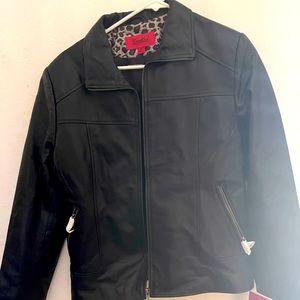 Faux black leather jacket size medium New with tags!